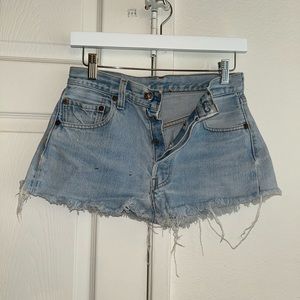 Levi’s light blue denim shorts